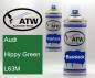 Preview: Audi, Hippy Green, L63M: 400ml Sprühdose + 400ml Klarlack - Set, von ATW Autoteile West.